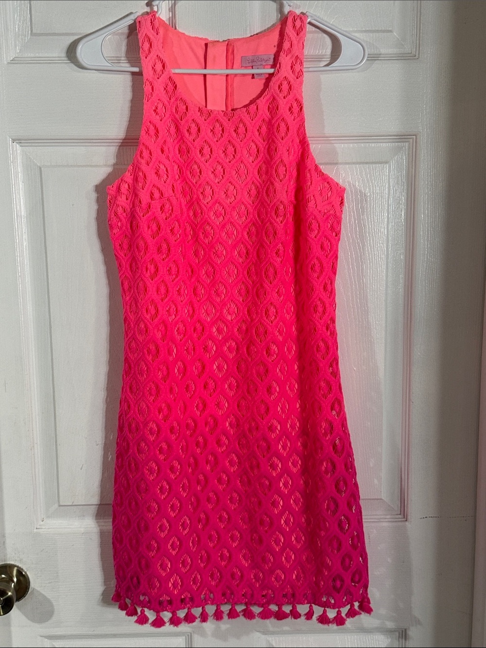 Lilly Pulitzer Marquette Shift Island Time Lace Ombré Dragon Fruit Color